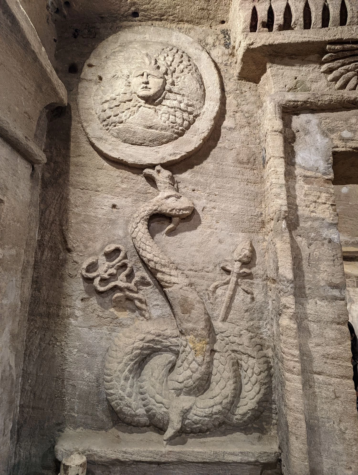 Greco-Roman Carvings at Catacombs of Kom el Shoqafa