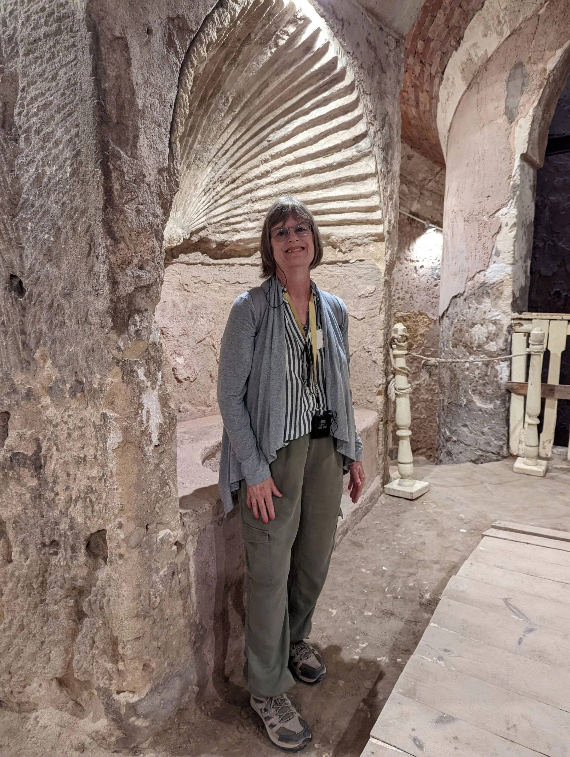 Visitor at Catacombs of Kom el Shoqafa
