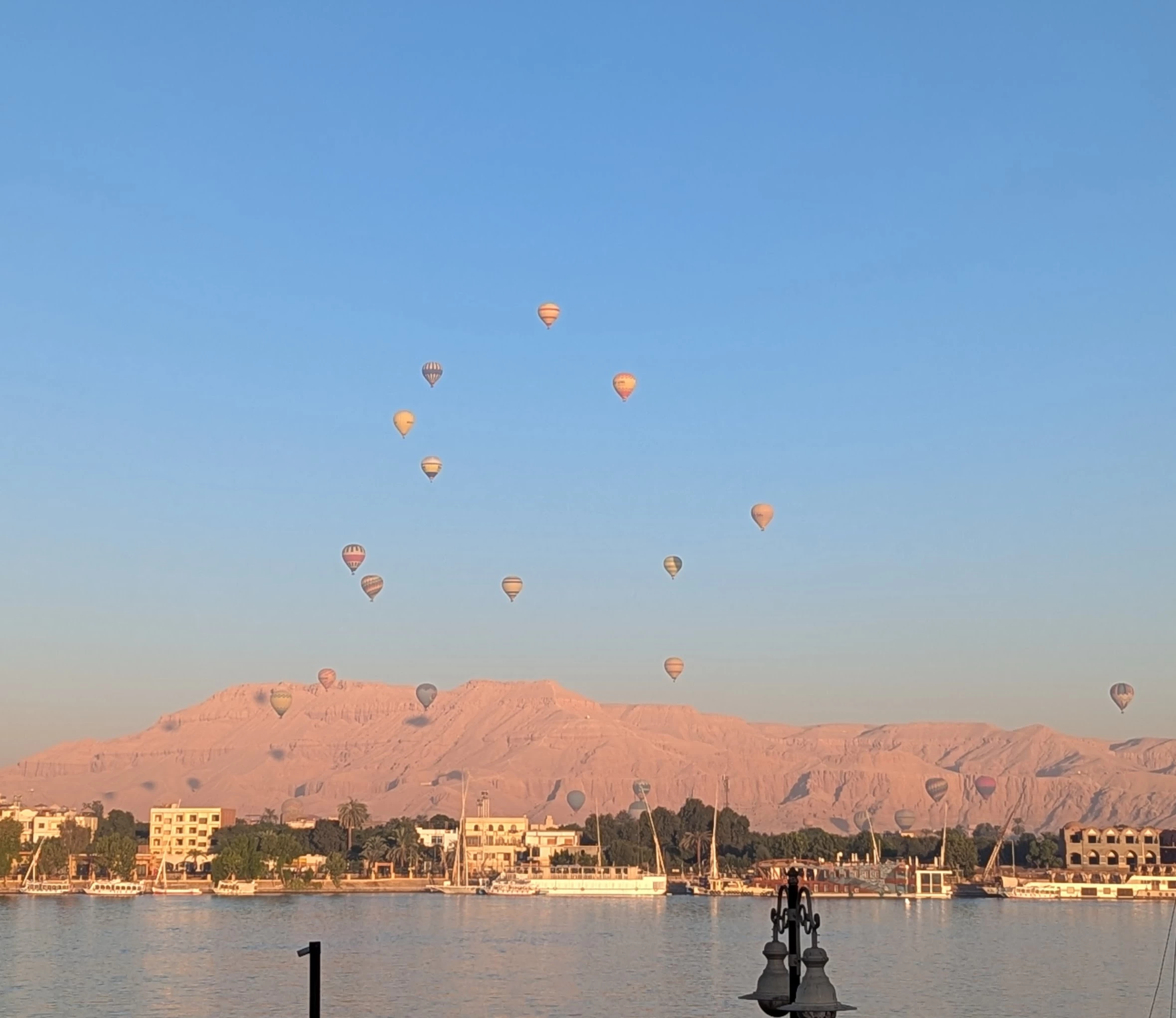 Hot Air Balloons over Nile River in Luxor